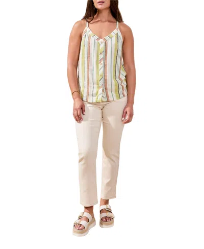 Tribal Women's Button-front Woven Relaxed Cami Top In Multi