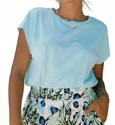 Tribal Women's Cap Sleeve Top In Blue Elixir