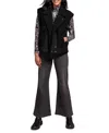 Tribal Women's Collared Sleeveless Sherpa Vest In Black