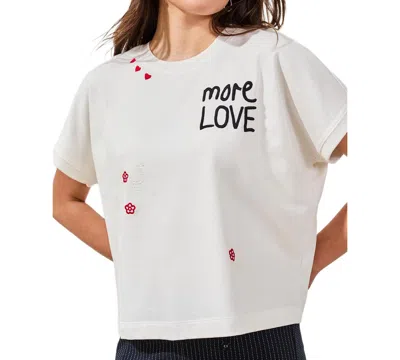 Tribal Women's Crew Neck Cap-sleeve Top In White