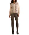 Tribal Sleeveless Button-up Knit Vest In Heather Sandstone In Neutral