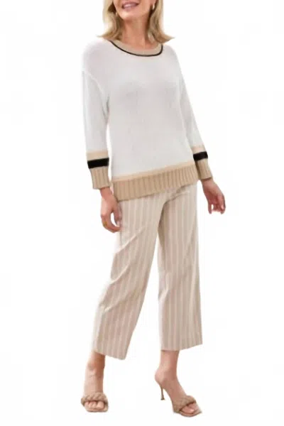 Tribal Women's Crew Neck Sweater In White