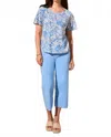 Tribal Women's Crew Neck Top In Riviera In Blue