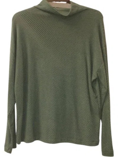 Tribal Women's Funnel Neck Top In Alpine Green