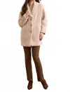 Tribal Women's Fuzzy Houndstooth Button Front Shawl Knit Coat In Sandstone In Silver