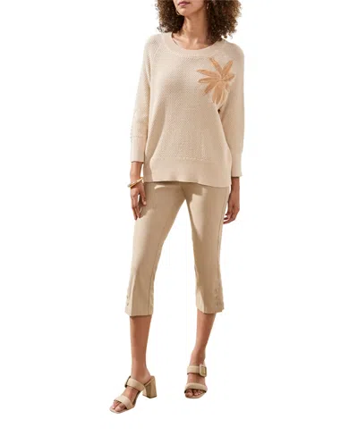 Tribal Women's Jacquard Sunburst Crewneck Sweater In Neutral
