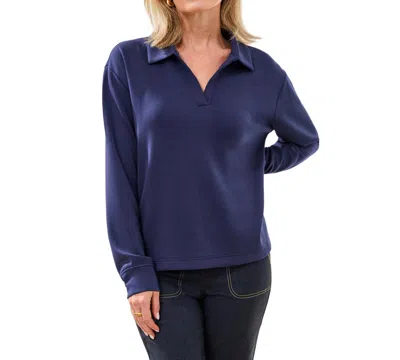 Tribal Women's Johnny Collar Top In Blue