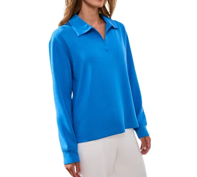 Tribal Women's Johnny Collar Top In Blue