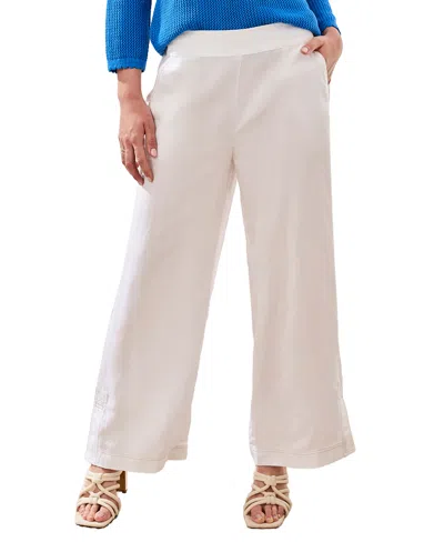 Tribal Women's Lightweight Wide-leg Pants In White