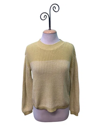 Tribal Women's Long Sleeve Color Block Sweater In Celery In Multi