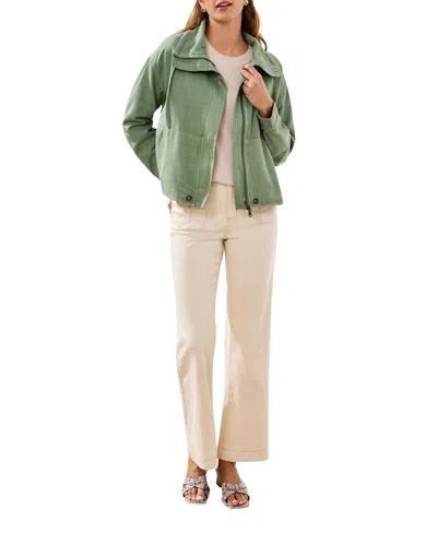 Tribal Women' Long-sleeve Jacket With Drawcord Collar In Green