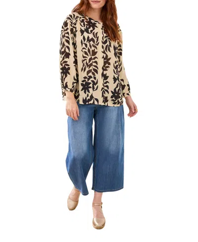 Tribal Women's Printed Woven Hidden Placket Top In Multi