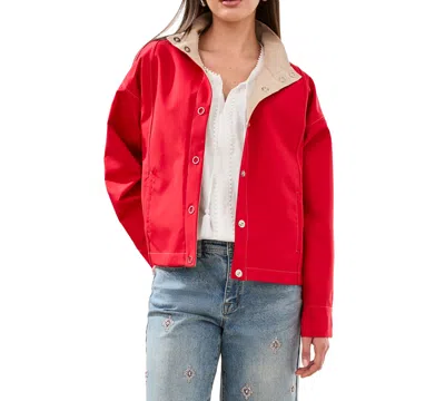 Tribal Women's Reversible Snap-front Jacket In Red