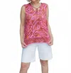 Tribal Women's Sleeveless Combo Blouse In Orchid Sky In Pink