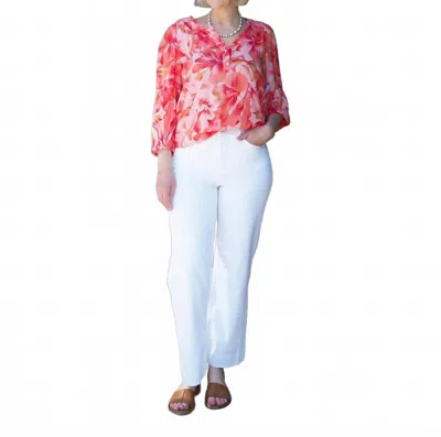 Tribal Women's Smocked Top In Coral Sky In Multi