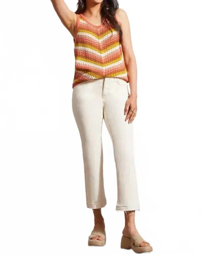 Tribal Women's Sophia Curvy Micro Flare Crop Pants In Ecru In Multi