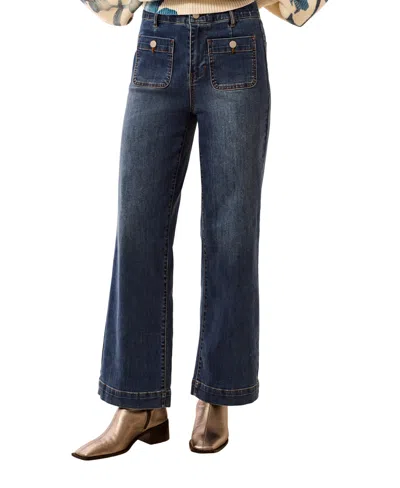 Tribal Women's Sophia High-waist Wide-leg Denim Jeans In Blue