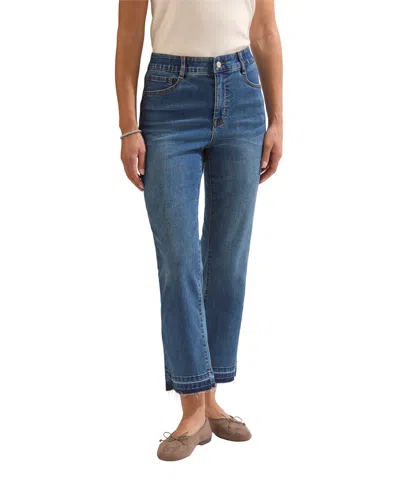 Tribal Women's Sophia Mid-rise Micro-flare Stretch-denim Jeans In Blue