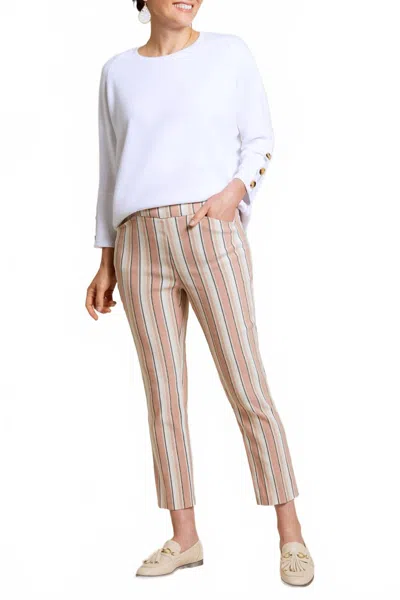 Tribal Women's Stripe Capri Pants In Beige In Neutral