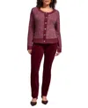 Tribal Women's Stripe Long Sleeve Reversible Sweater In Multi