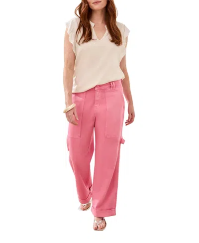Tribal Women's Super Straight Colored Girlfriend Jeans In Pink