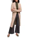 Tribal Women's Textured Multicolor Long Cardigan Sweater In Brown
