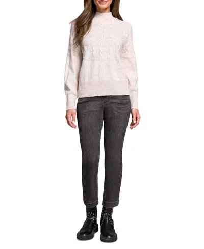 Tribal Women's Two Tone Mock Neck Sweater In Multi