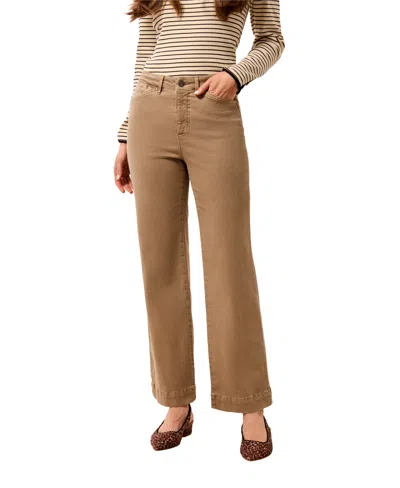 Tribal Women's Wide-leg Mid-rise Pants In Fossil