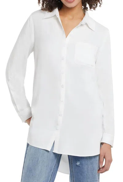 Tribal Wyler Roll Up Sleeve Shirt In White