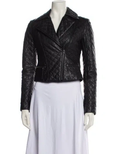 Pre-owned Tribe Of Two Leather Biker Jacket In Purple