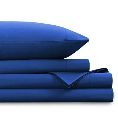 Tribeca Living 1000 Thread Count Egyptian-quality Cotton Sateen Extra Deep Pocket Sheet Set In Classic Blue