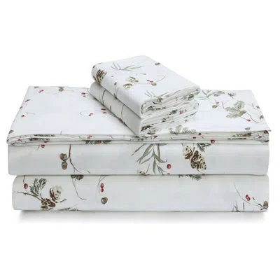 Tribeca Living 170 Thread Count Floral 100% Cotton Flannel Sheet Set