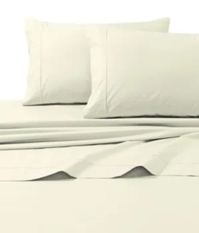 Tribeca Living 300 Thread Count Cotton Percale Extra Deep Pocket Cal King Sheet Set Bedding In Ivory