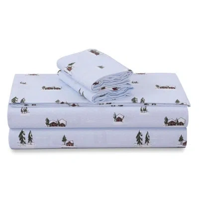 Tribeca Living 4 Piece 100% Cotton Guest Room Sheet Set Case Pack In Blue,white,green