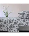 Tribeca Living Ayana Flannel Printed Flannel Extra Deep Pocket Sheet Set In Grey