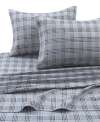 Tribeca Living Holiday Printed Cotton Flannel Extra Deep 4-pc. Sheet Set, California King In Gray Plaid