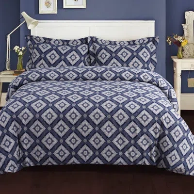 Tribeca Living Duvet Cover Set In Blue;white