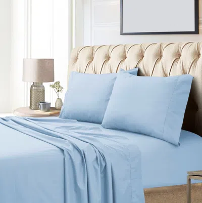 Tribeca Living Egyptian Cotton Sateen 800 Thread Count Extra Deep Pocket Cal King Sheet Set In Blue