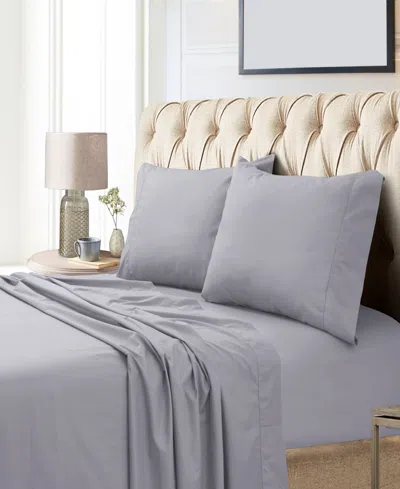 Tribeca Living Egyptian Cotton Sateen 800 Thread Count Extra Deep Pocket Cal King Sheet Set In Gray