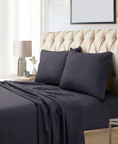 Tribeca Living Egyptian Cotton Sateen 800 Thread Count Extra Deep Pocket King Sheet Set In Black