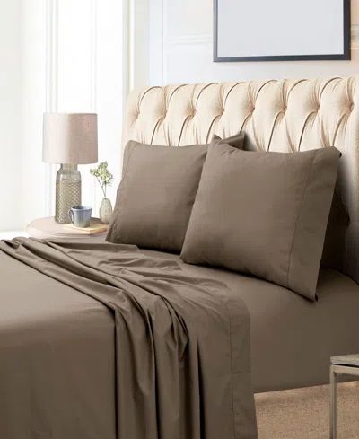 Tribeca Living Egyptian Cotton Sateen 800 Thread Count Extra Deep Pocket King Sheet Set In Brown