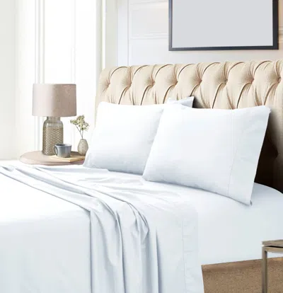 Tribeca Living Egyptian Cotton Sateen 800 Thread Count Extra Deep Pocket King Sheet Set In White