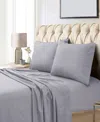 Tribeca Living Egyptian Cotton Sateen 800 Thread Count Extra Deep Pocket Queen Sheet Set In Gray