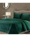 Tribeca Living Florence Velvet Oversized Quilt Set In Green