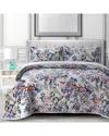 Tribeca Living Floris Velvet Oversized Quilt Set In Multicolor