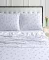 Tribeca Living Holiday Printed Cotton Flannel Extra Deep 4-pc. Sheet Set, Full In Candycanes