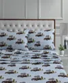 Tribeca Living Holiday Printed Cotton Flannel Extra Deep 4-pc. Sheet Set, King In Blue