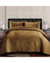 Tribeca Living Lugano Velvet Oversized Quilt Set In Tan