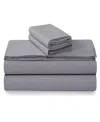 Tribeca Living Portuguese Cotton 4-pc. Extra Deep Pocket Sheet Set, California King In Gray