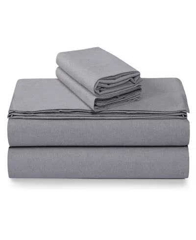 Tribeca Living Portuguese Cotton 4-pc. Extra Deep Pocket Sheet Set, King In Gray